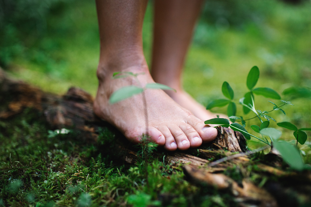 Illustration of grounding and its health benefits